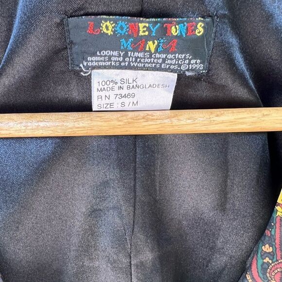 Vintage 1993 Looney Tunes 100% Silk Vest S/M - Picture 3 of 4